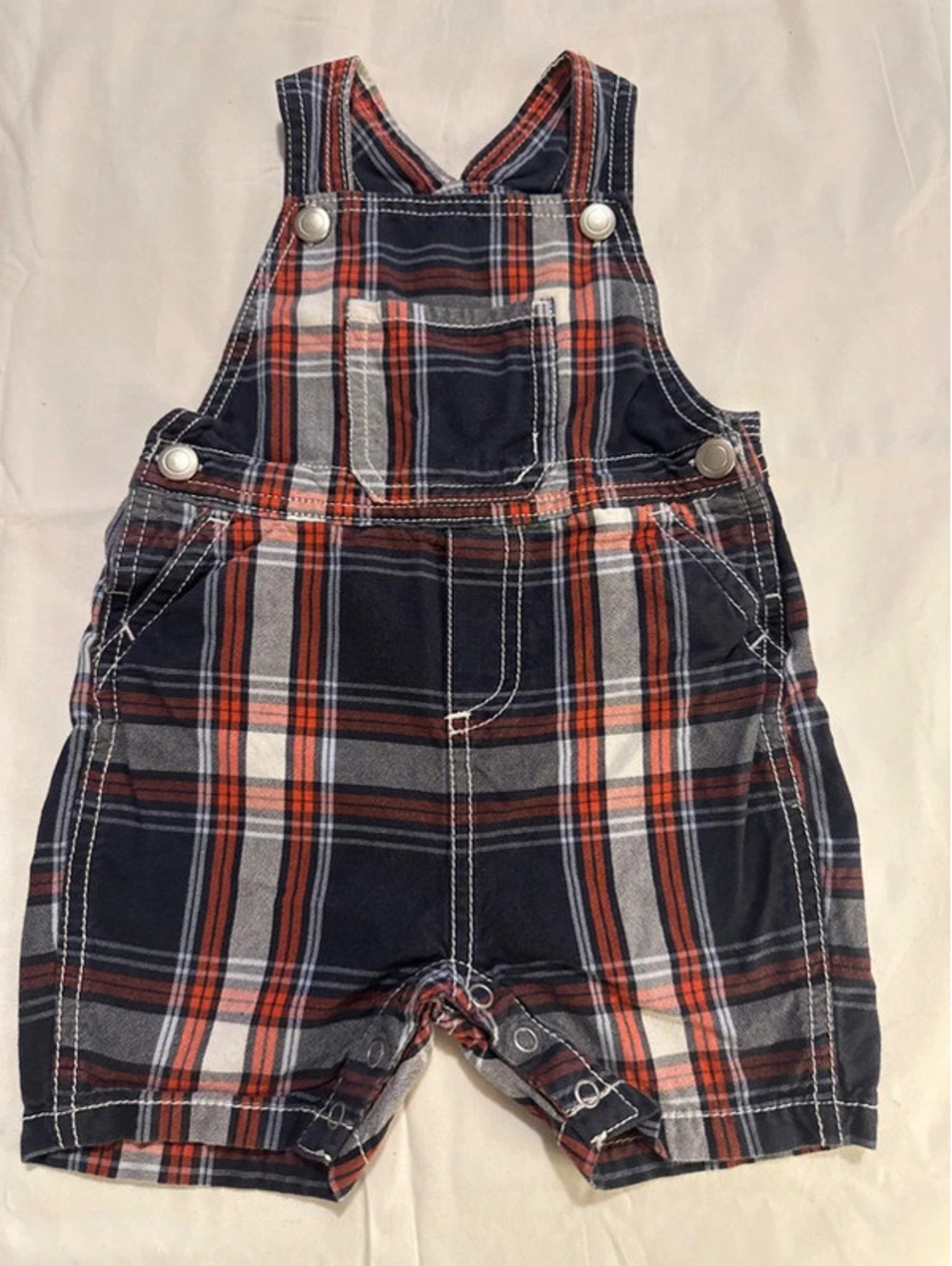 Nordstrom Baby Plaid Cotton Overalls Trendy Casual 12M